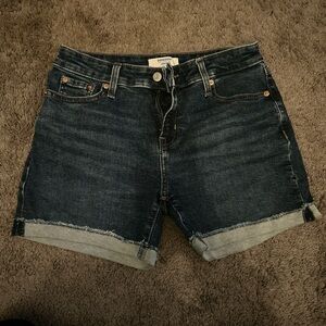 Levi navy blue mid-rise denim womens shorts